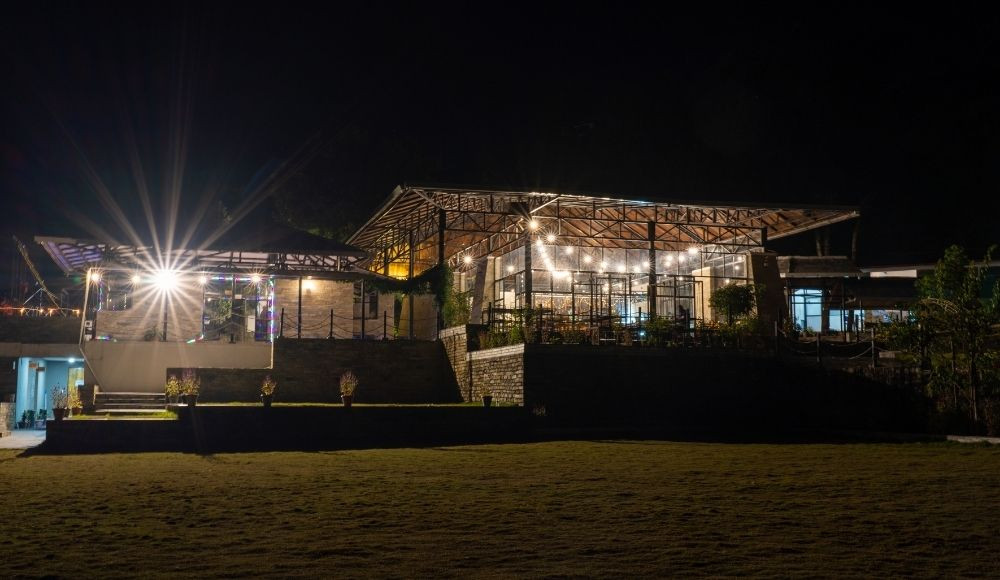 night view of kushma bungee resort
