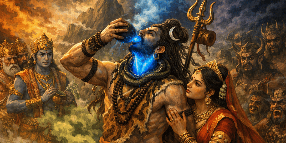 Lord Shiva Drinking Poision