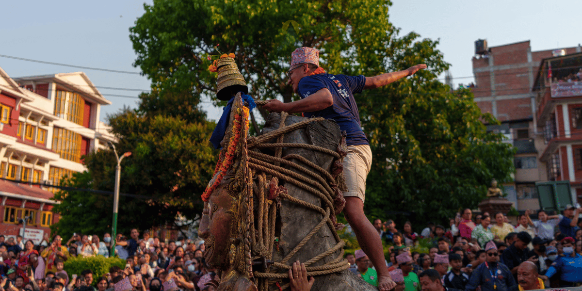 Rato Machhindranath Chariot Procession from Pulchowk