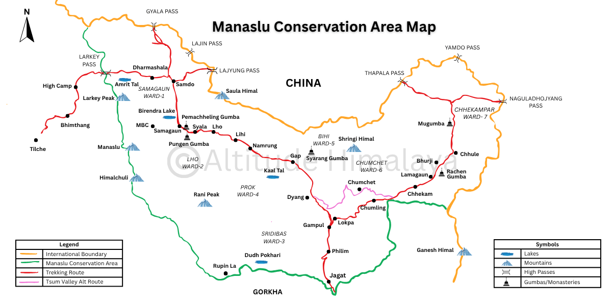 Manaslu Conservation Area Map