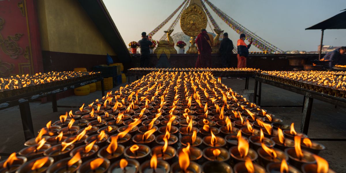 Morning at Boudhanath