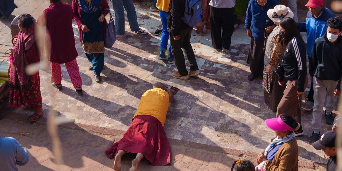 Prostrations Around Boudhanath