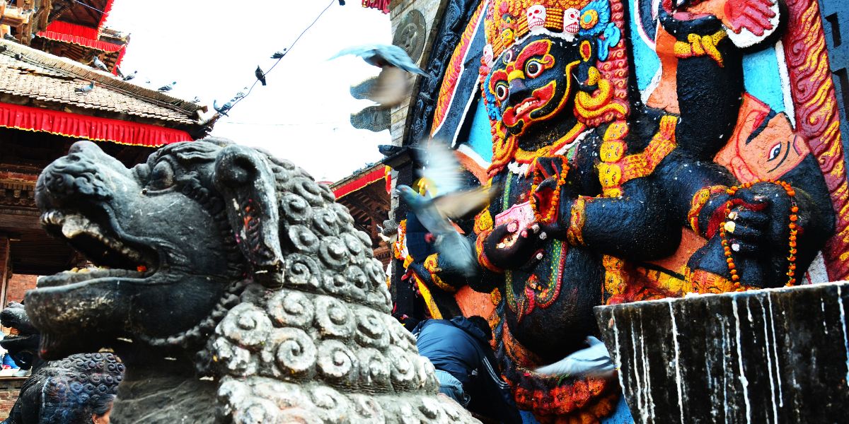 Kaal Bhairav Statue in Kathmandu Durbar Square