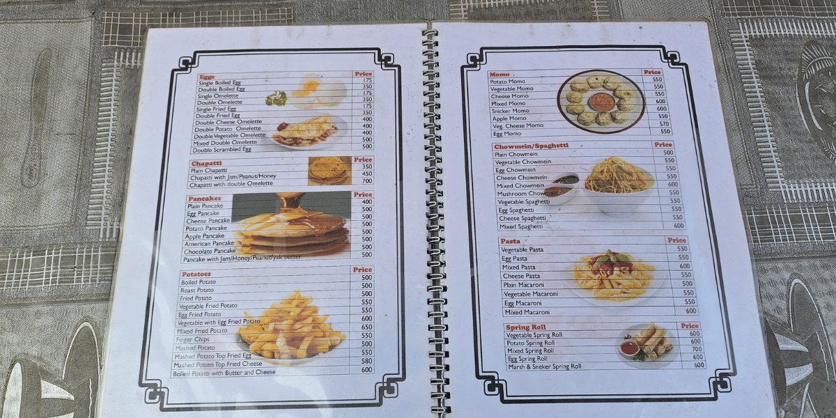 Langtang Breakfast Menu