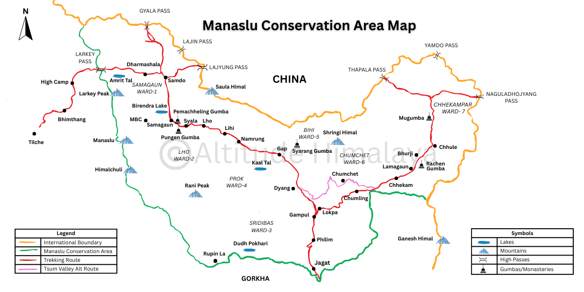 Manaslu Conservation Area Map