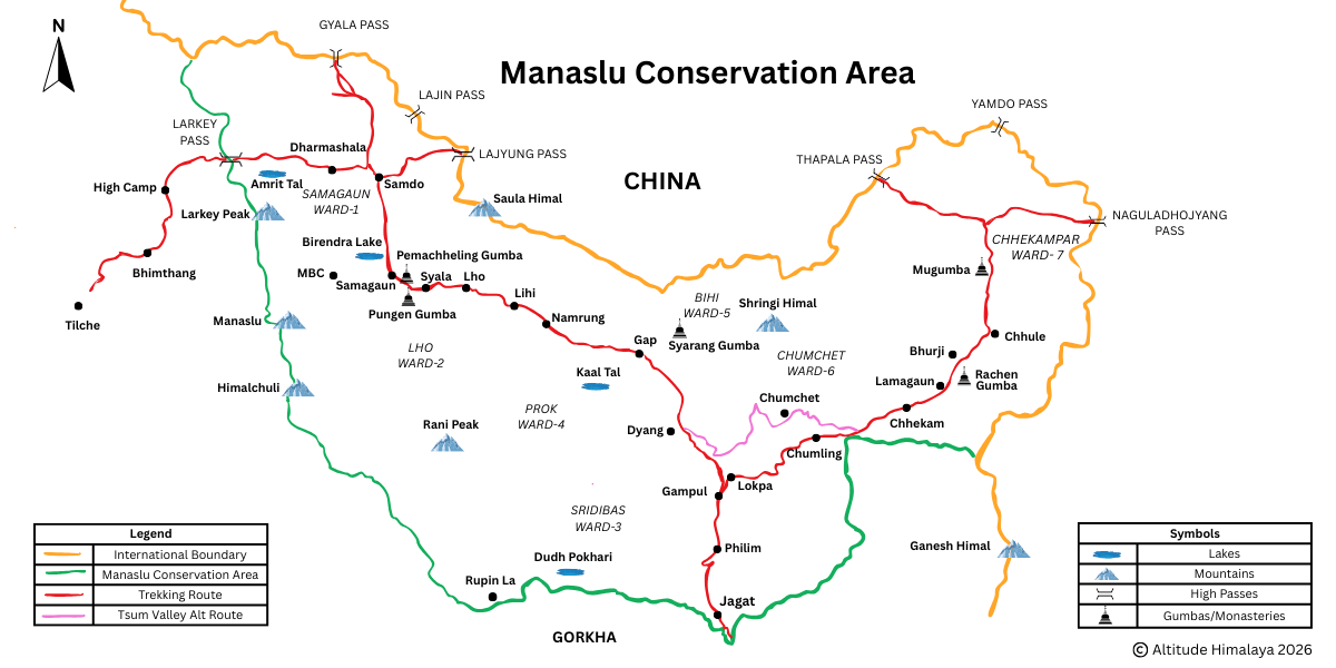 Manaslu Conservation Area Map