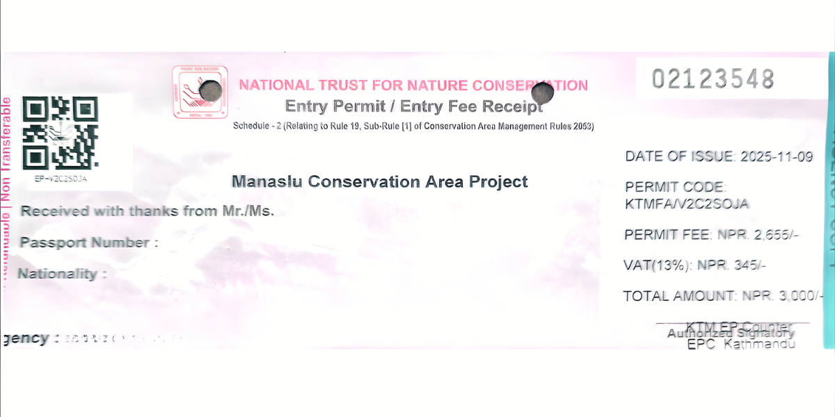 Manaslu Conservation Area Permit