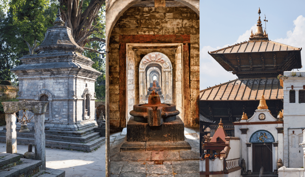 Shivalinga in shivalaya, and temples of Pashupatinath