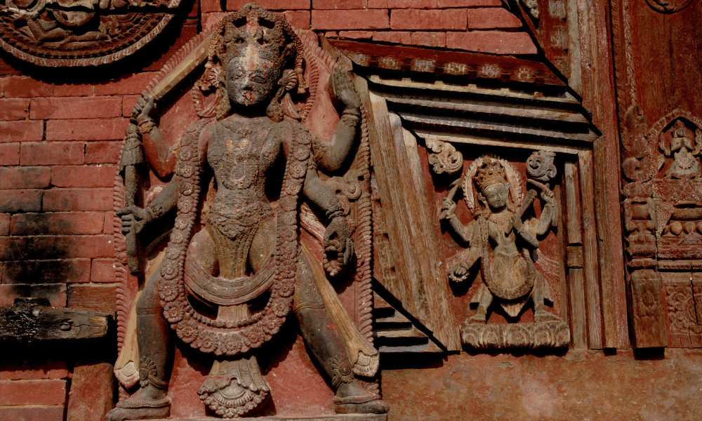 stone statue pf lord vishnu in Changu Narayan Temple